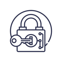 Padlock and key symbolize security and access control.