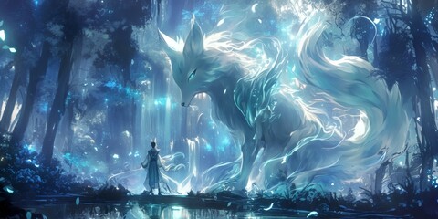Mystical Glowing Forest Fox