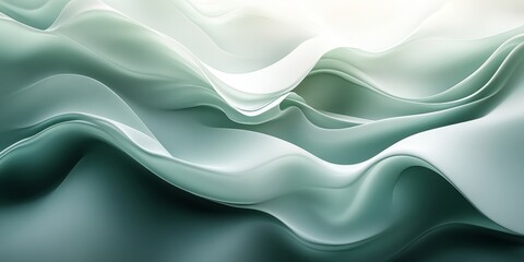 Fototapeta premium Abstract muted green gray glowing background, neon reflections texture website header, subtle pastel shades, Generative AI
