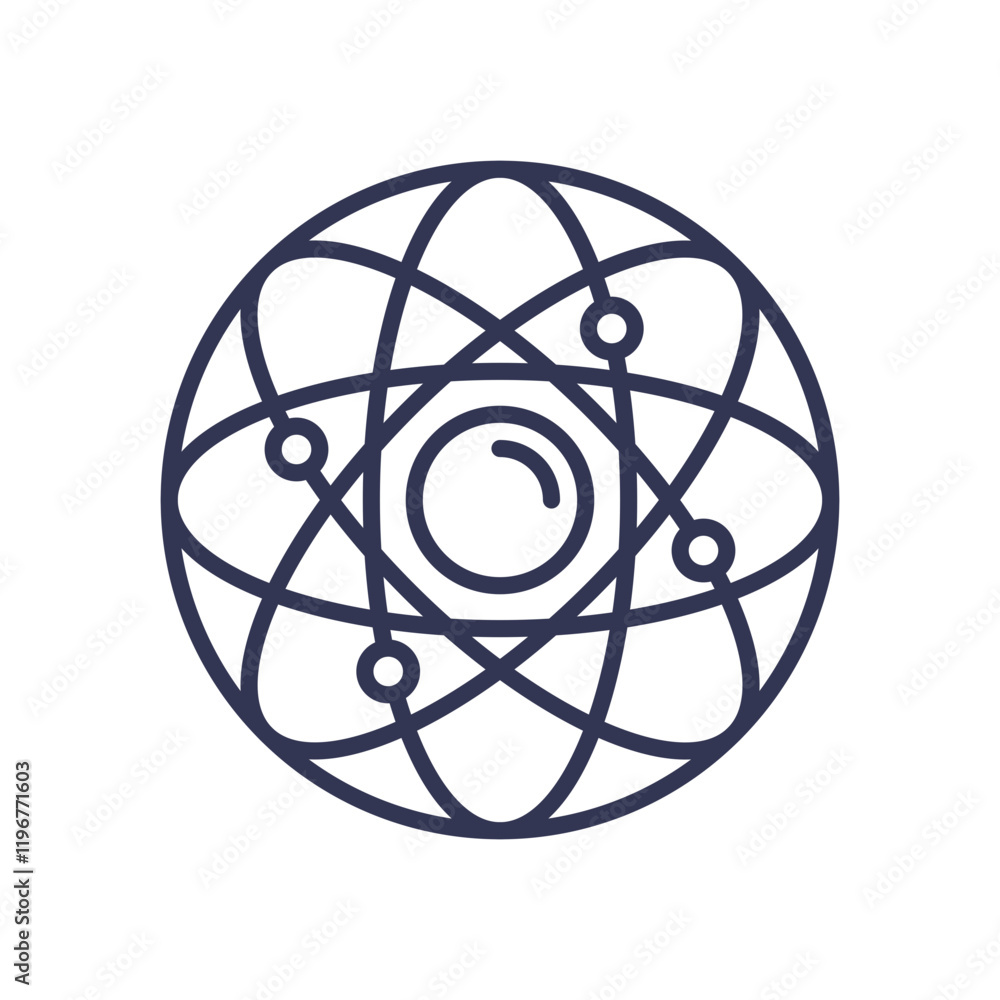 Aufkleber atomic structure symbolizing subatomic potential and energy.