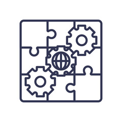 Puzzle pieces and gears symbolize integration and collaboration in UnifiedSystems.