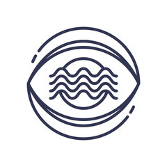 Abstract eye with waves symbolizes visionary insight and perception.