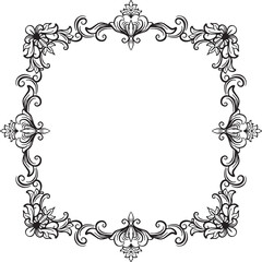 Border Ornament Vintage Floral Simple Vector wedding