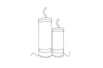 Chinese firecrackers concept one-line drawing