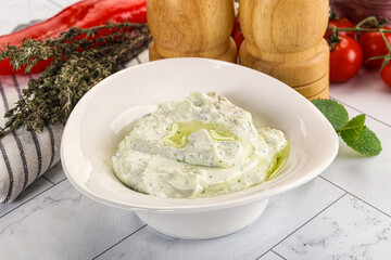Greek feta dip with oil