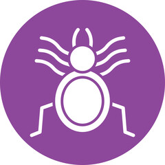 Spider glyph circle icon