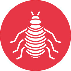 Flea glyph circle icon