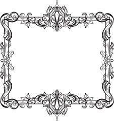 Border Ornament Vintage Floral Simple Vector wedding