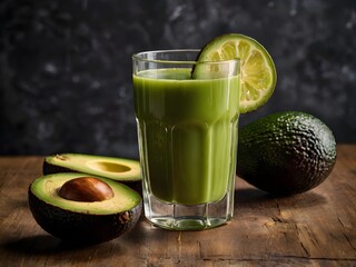 Healthy Homemade Avocado Smoothie with Spinach Pineapple and Yogurt
