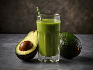Healthy Homemade Avocado Smoothie with Spinach Pineapple and Yogurt
