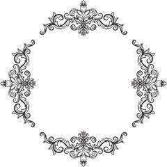 Border Ornament Vintage Floral Simple Vector wedding