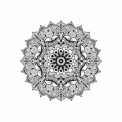 a photo of a black and white mandala design