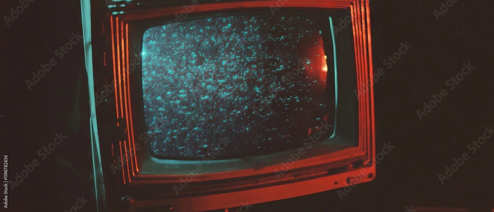 Aufkleber grainy static on a vintage television screen creating a nostalgic retro atmosphere