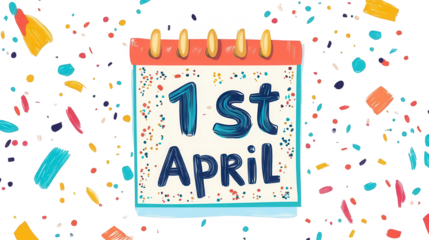 April Fools’ Day Vector Design of a Calendar Marker with April Month, transparent background, isolated on white, PNG file