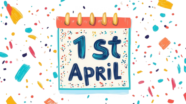 April Fools’ Day Vector Design of a Calendar Marker with April Month, transparent background, isolated on white, PNG file
