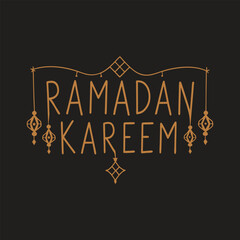 Fototapeta premium ramadan kareem taxr effect with gilden coller.