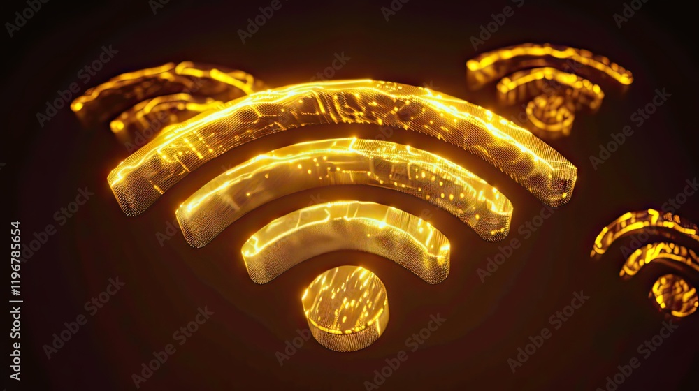Aufkleber a digital representation of wi-fi signals in a network.