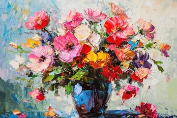 Vibrant Watercolor Lilies Bouquet on Dark Background