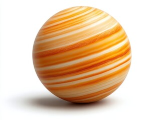 Striking orange planet with swirling surface patterns set against a white background perfect for educational scientific or astronomy focused projects and materials