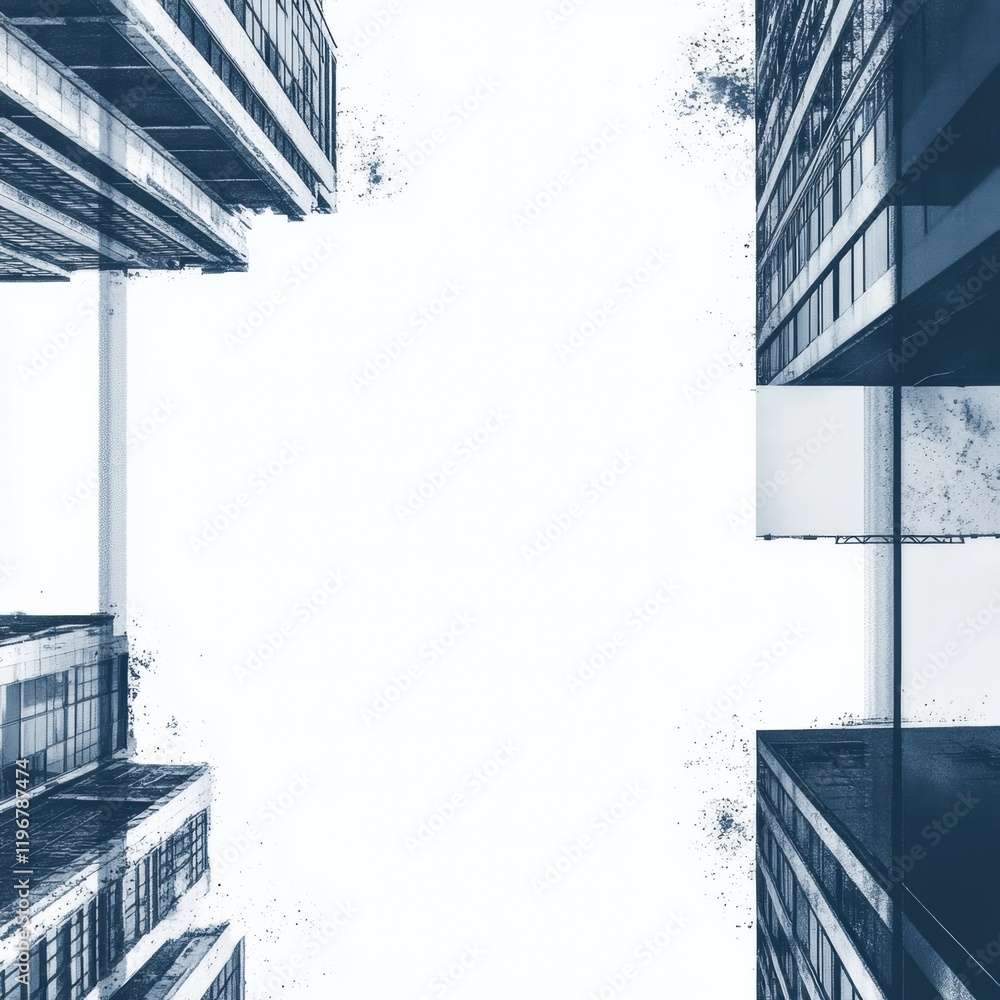 Poster modern urban architecture framing empty space for creative expression and design projects in an urba