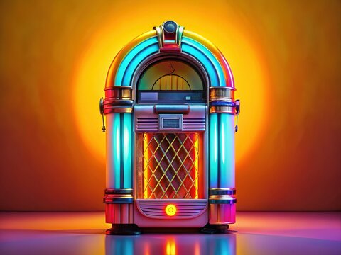 レトロ Juke Box 青とオレンジのライト