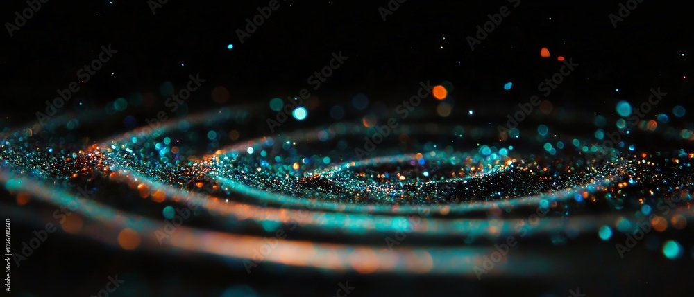 Aufkleber swirling iridescent body glitter creates a mesmerizing pattern against a dark backdrop
