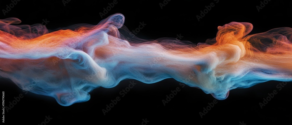 Aufkleber swirling ink patterns create mesmerizing visuals against a black background in fluid motion