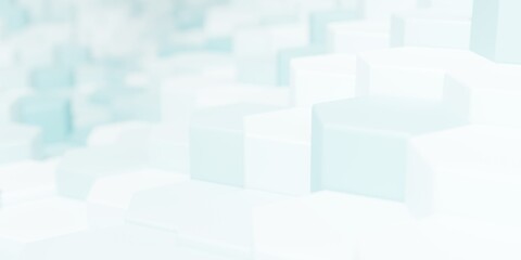 3d render hexagonal background with soft blue colour 