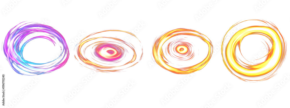 Poster vector swirl trail effect. abstract vector fire circles, sparkling swirls and energy light spiral fr