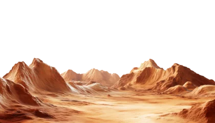 Selbstklebende Fototapeten Martian landscape Baren desert isolated on a white background  © Saddam