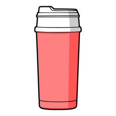 tumbler bottle drink thermos accessories flat color vector illustration template design