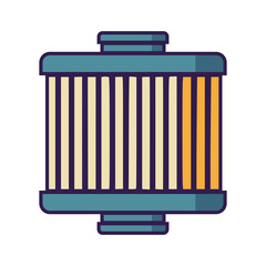 car air filter spare part accessories flat color vector illustration template design