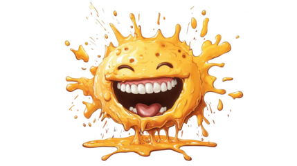 April Fools’ Day Illustration of a Comic-Style Pie, transparent background, isolated on white, PNG file