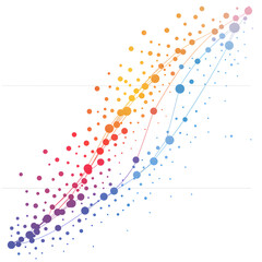 Illustrative Display of Linear Regression Analysis Method on a Scatter Plot Chart