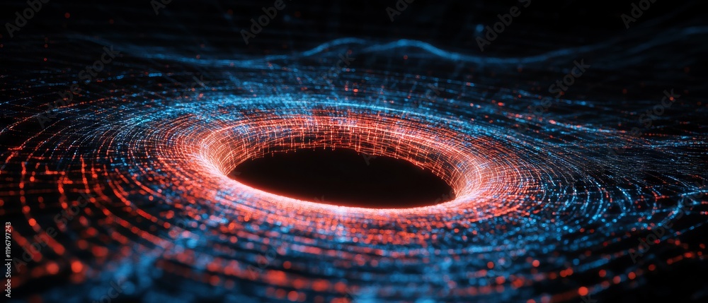 Poster Cosmic wormhole connecting remote regions of the universe with vibrant energy patterns
