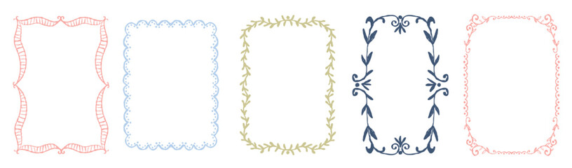 Elegant Floral Frames Vector Set, Decorative Borders and Frames for Invitations and Design