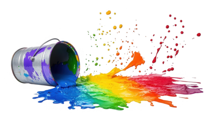 April Fools’ Day PNG Artwork of a Prank Bucket Spilling Paint, transparent background, isolated on white, PNG file