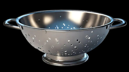 A colander is a perforated kitchen utensil used for draining liquids from foods like pasta, vegetables, or grains. Typically bowl-shaped, it features numerous small holes that allow water to flow out 
