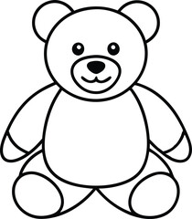 Teddy bear line art vector, Cute teddy bear outline icon