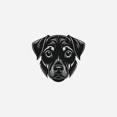 Discover a sleek black dog front face illustration. Perfect for logos, apparel, tattoos, and creative projects. High-quality, scalable design with bold, minimalist details.