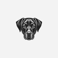 Discover a sleek black dog front face illustration. Perfect for logos, apparel, tattoos, and creative projects. High-quality, scalable design with bold, minimalist details.