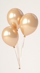 Golden birthday balloons celebration studio setting high-quality image festive atmosphere elegant viewpoint
