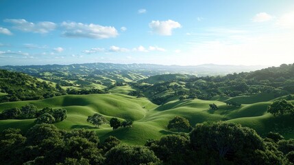 Fototapeta premium Rolling Green Hills Landscape