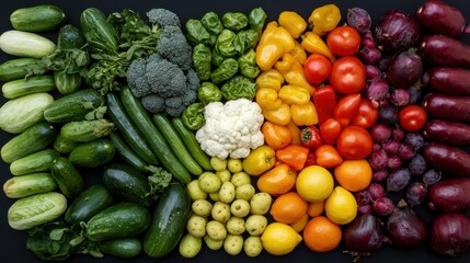 Vibrant gourmet vegetable display clean setup food indoor environment aesthetic perspective fresh produce concept