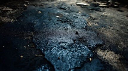 Texture of dark asphalt with rough surface