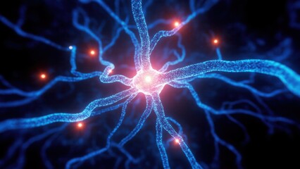 Neural networks with vibrant energy streams symbolize thought processes. A transition from abstract to structured patterns highlights mental clarity