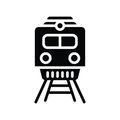Train icon silhouette on white background.  Sign for mobile concept and web design