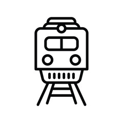 Train icon silhouette on white background.  Sign for mobile concept and web design