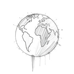 hand drawn illustration of globe