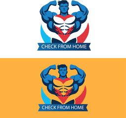 Fitness gym badge vector template logo design